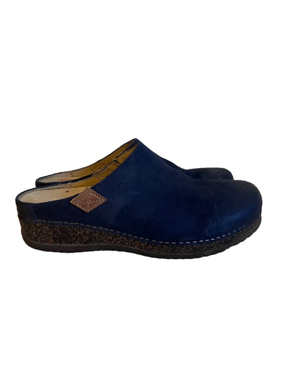 Dansko Merrin Navy Blue Suede Leather Cork Clog Mules Women EU 41 US 11